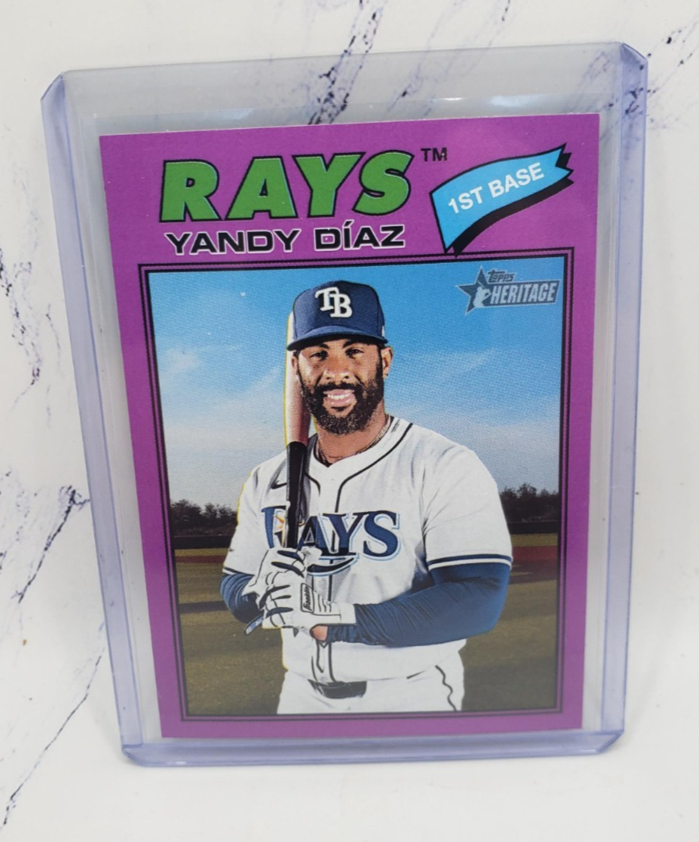 2026 Topps Heritage Yandy Diaz Purple Border #47 Tampa Bay Rays